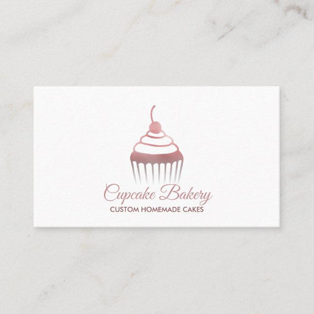 Cupcake Rose gold Cute Business Card (Front)