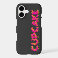 Cupcake Rose Texte Personnalisé Noir