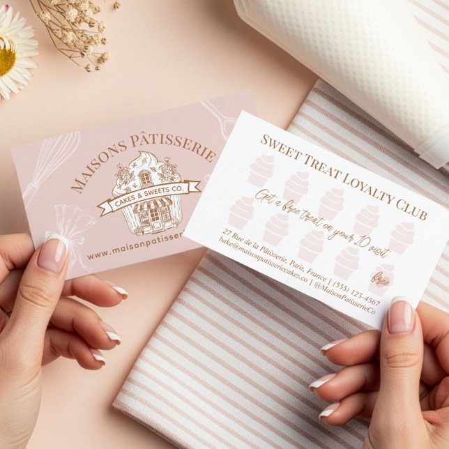Cupcake Shop Pastry Chef Baking Utensils Bakery Loyalty Card (Cupcake Shop Pastry Chef Baking Utensils Bakery Loyalty Card)