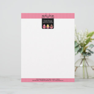 Cupcake Sign Bakery Letterhead