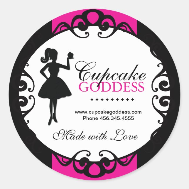 Cupcake Silhouette Packaging Stickers (Front)
