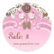 Cupcake Sticker Price Tag Crown Damask Pink