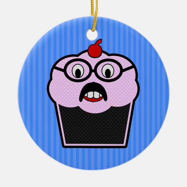 Cupcake Studmuffin Ceramic Ornament (Front)