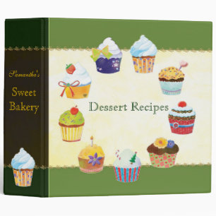 Cupcake Sweet Bakery Dessert Holiday Recipe Binder