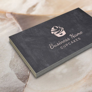 Cupcake Sweet Cake Pastry Chef Bakery Chalkboard Business Card