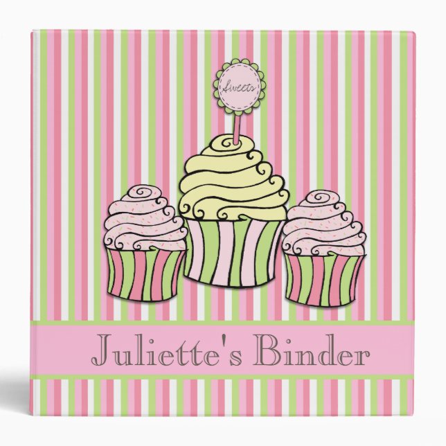 Cupcake Sweet Desserts Recipe Book Binder (Front)