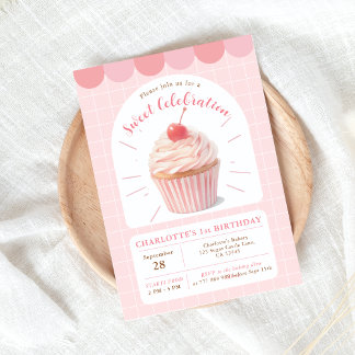 Cupcake Sweet Shop Birthday Invitation