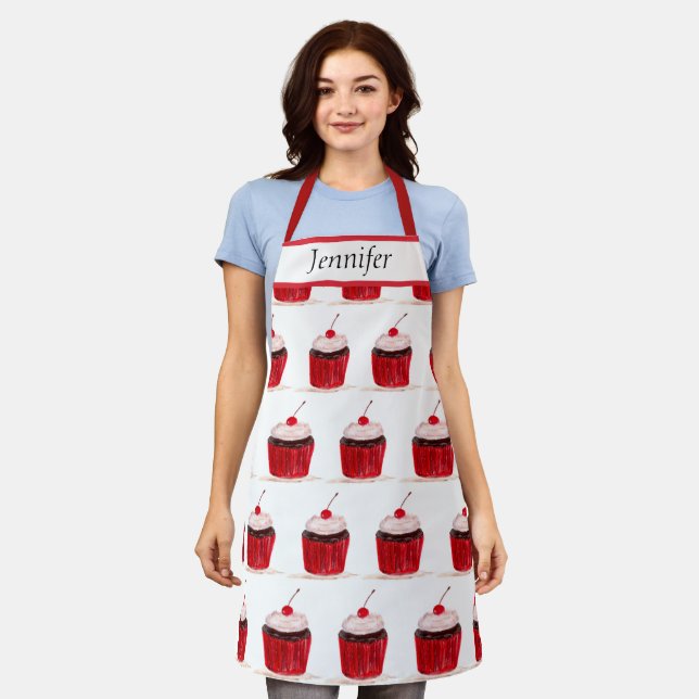 Cupcake Sweets Baking Food Cute kitchen Apron (Worn)