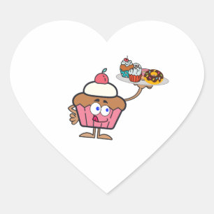 Cupcake Sweets Your Day Heart Sticker