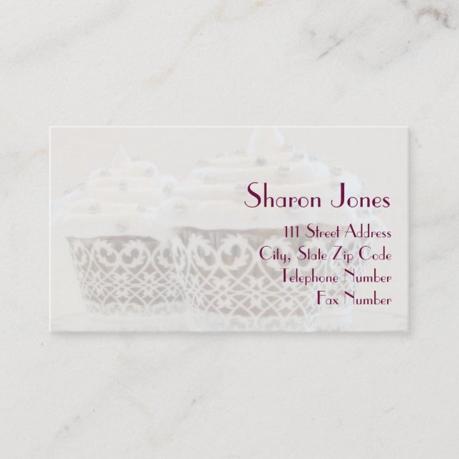 Cupcake Template Business Card (Front)