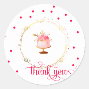 ★ Cupcake thank you Classic Round Sticker