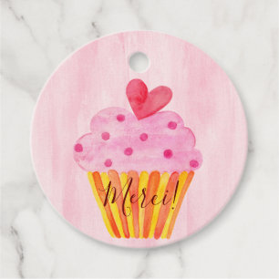 Cupcake thank you - Merci Favour Tags
