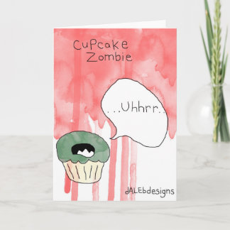 Cupcake themed greetings card - 'Cupcake Zombie'