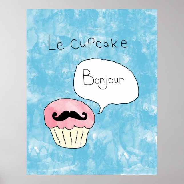 Cupcake themed poster - 'Le Cupcake' (Front)