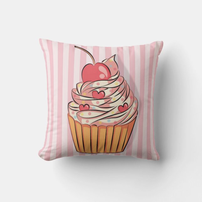 Cupcake Throw Pillow (Front)