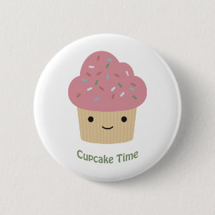 Cupcake Time! Cute Pink Cupcake 2 Inch Round Button