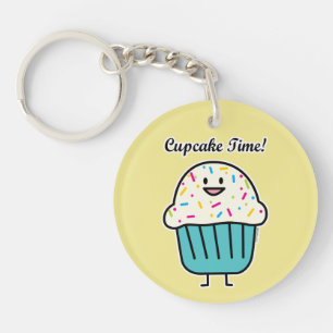 Cupcake Time with sprinkles sweet dessert fondant Keychain