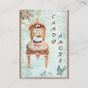 Cupcake Victorian Chair Business Cards