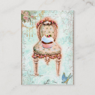 Cupcake Victorian Chair Business Cards