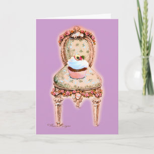 Cupcake & Victorian Chair Note Card