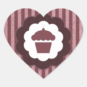 cupcake vintage heart sticker
