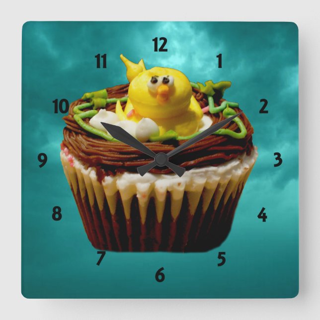 Cupcake with Bird Clock (Front)