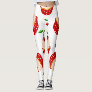 Cupcake With Cherries Pattern Leggings