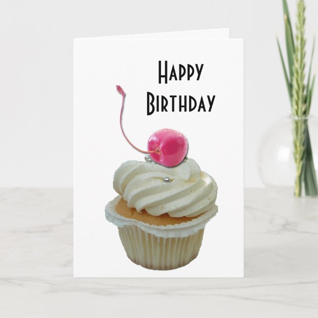 Cupcake with cherry card (Front)
