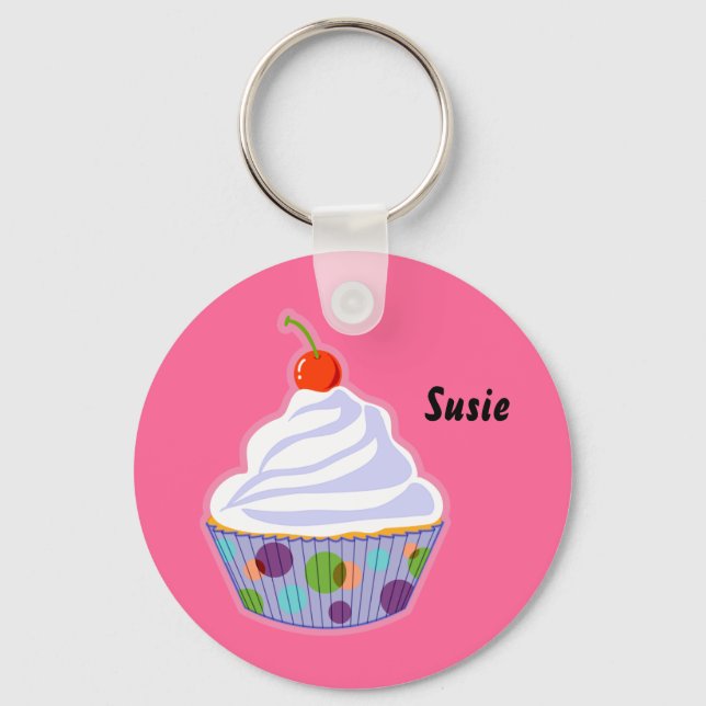 Cupcake with cherry keychain (Front)