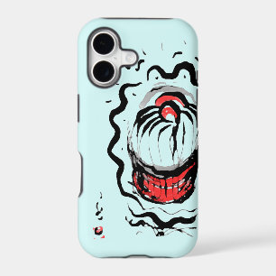 Cupcake with Cherry on blue Phone Case