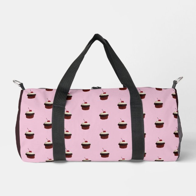 Cupcake with Cherry On Top Pattern Duffle Bag (Front)