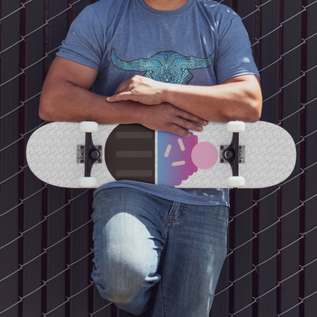 Cupcake with Frosting Name Sprinkles Skateboard (Outdoor 3)