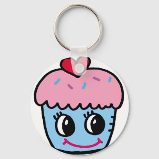 cupcake with heart keychain