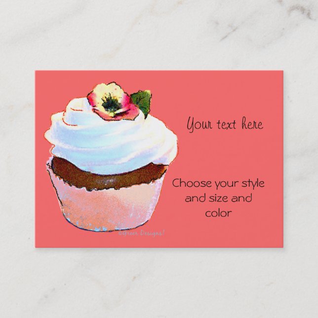 Cupcake with Pansy Business Card (Front)