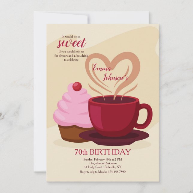 Cupcakes and Coffee Invitation (Front)