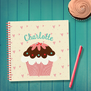 Cupcakes and Hearts Personalized  Notebook