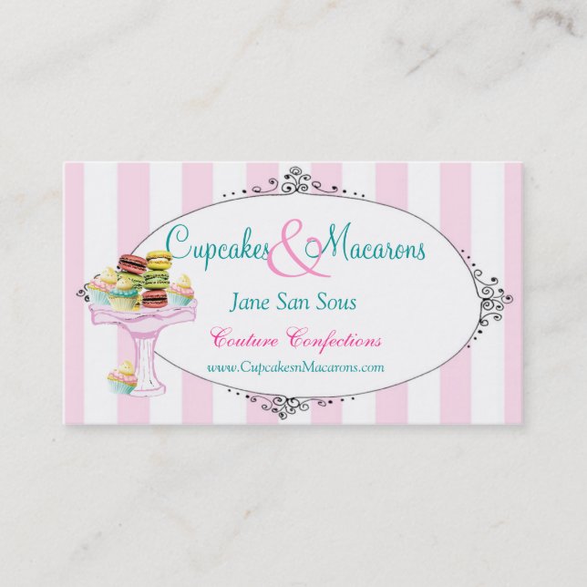 Cupcakes and Macarons Business Card (Front)