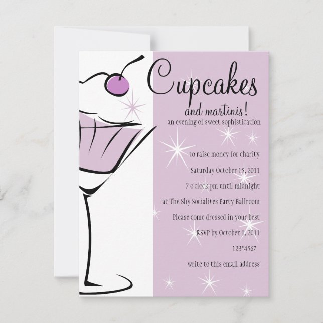 Cupcakes and Martinis Invitation (Front)