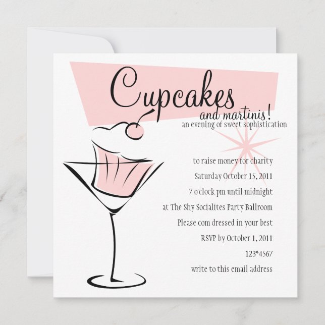 Cupcakes and Martinis! Invitation (Front)