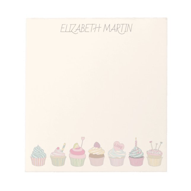 Cupcakes and Name Notepad (Front)