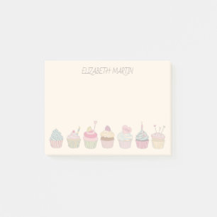 Cupcakes and Name Post-it Notes