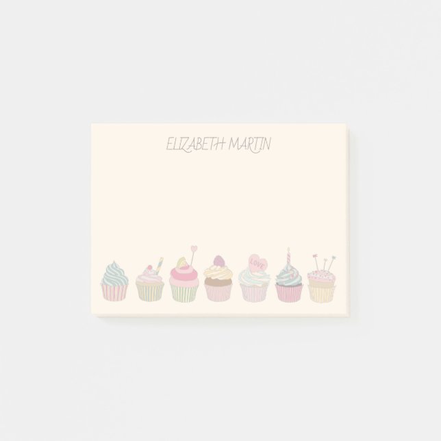 Cupcakes and Name Post-it Notes (Front)