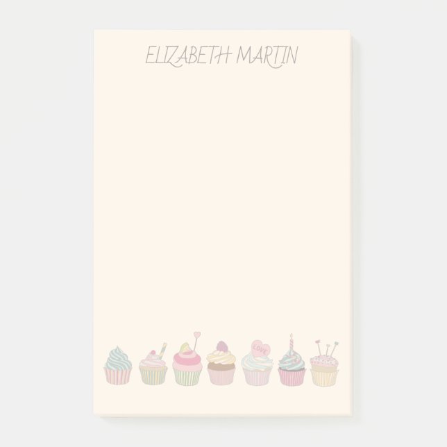 Cupcakes and Name Post-it Notes (Front)
