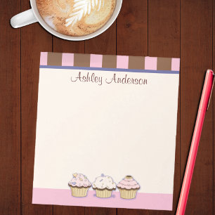 Cupcakes and Stripes Personal Notepad