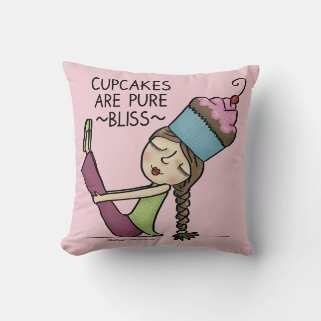 Cupcakes are Pure Bliss Throw Pillow (Front)