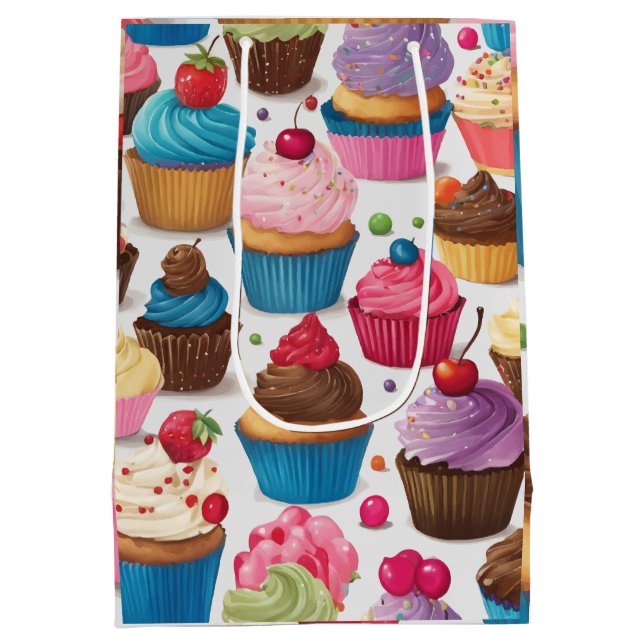 Cupcakes artwork medium gift bag (Back)