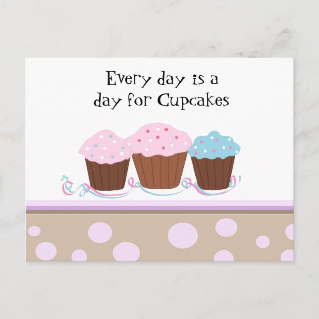 Cupcakes avec une carte postale mignonne (Devant)