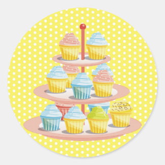 Cupcakes Bakery Pastry Shop Business Classic Round Sticker