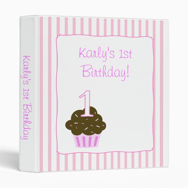 CUPCAKES Birthday Personalize ANY age Binder (Front/Spine)