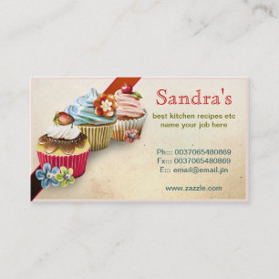 cupcakes business card for bakery
